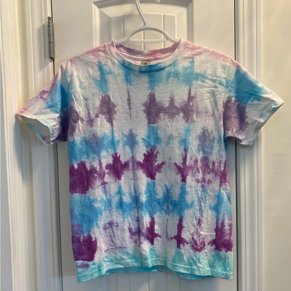 Handcrafted Size Youth Medium Tie-Dye Short Sleeve Tee